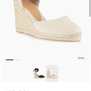 Castaner Cream Espadrille Wedge Shoes